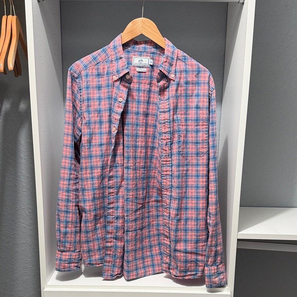 Southern tide Pink and Blue Checkered Shirt